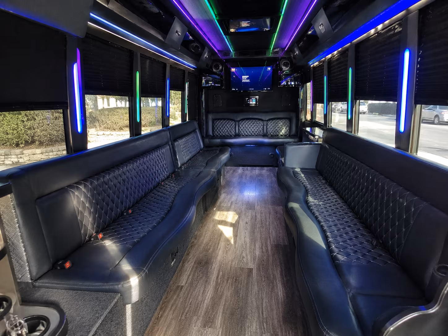 raleigh 15 passenger party bus interior