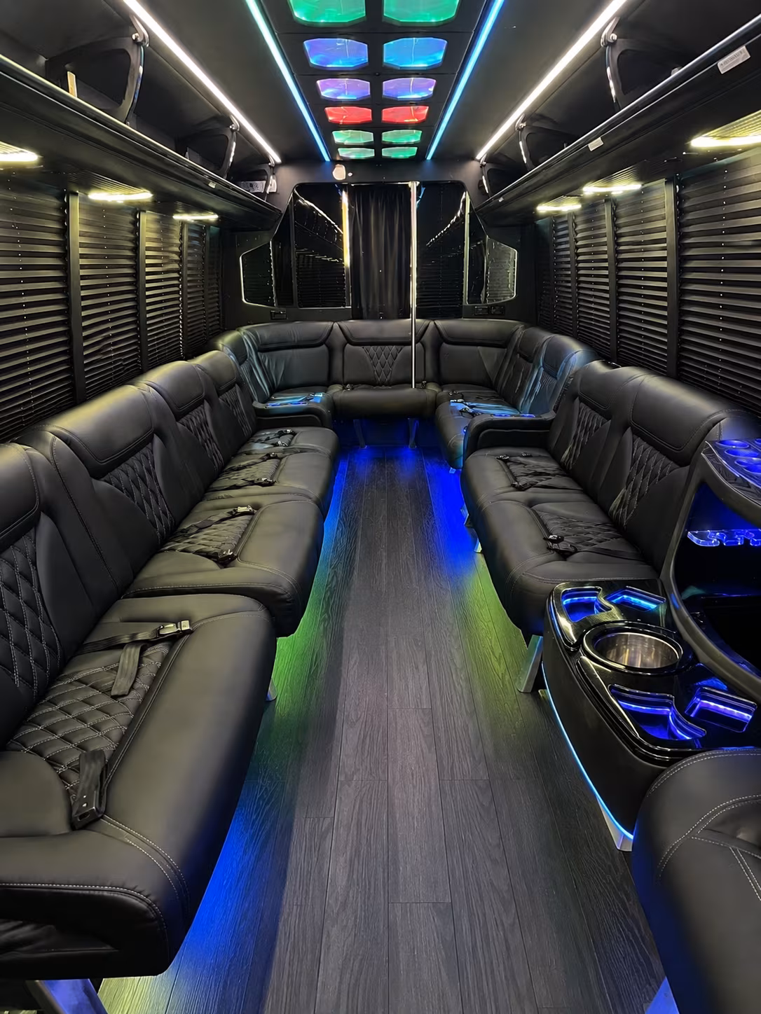 raleigh 20 passenger party bus interior