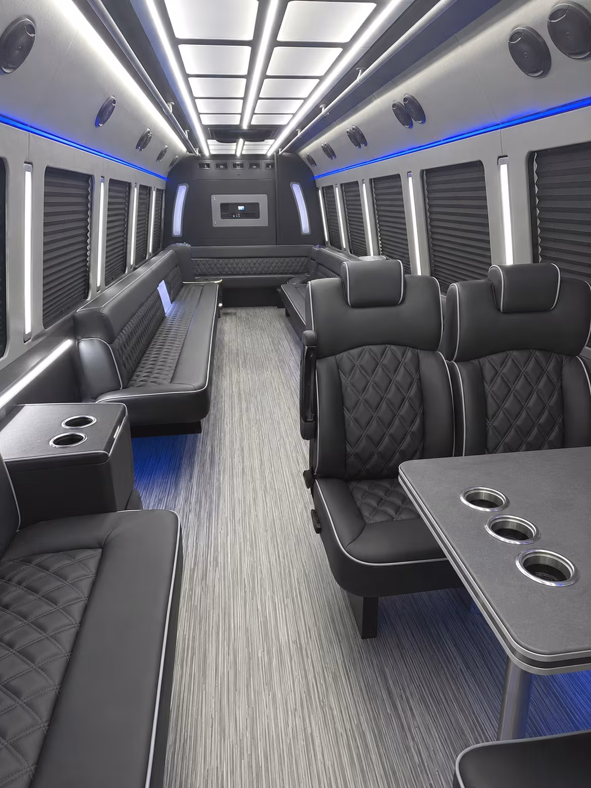 raleigh 25 passenger party bus inside