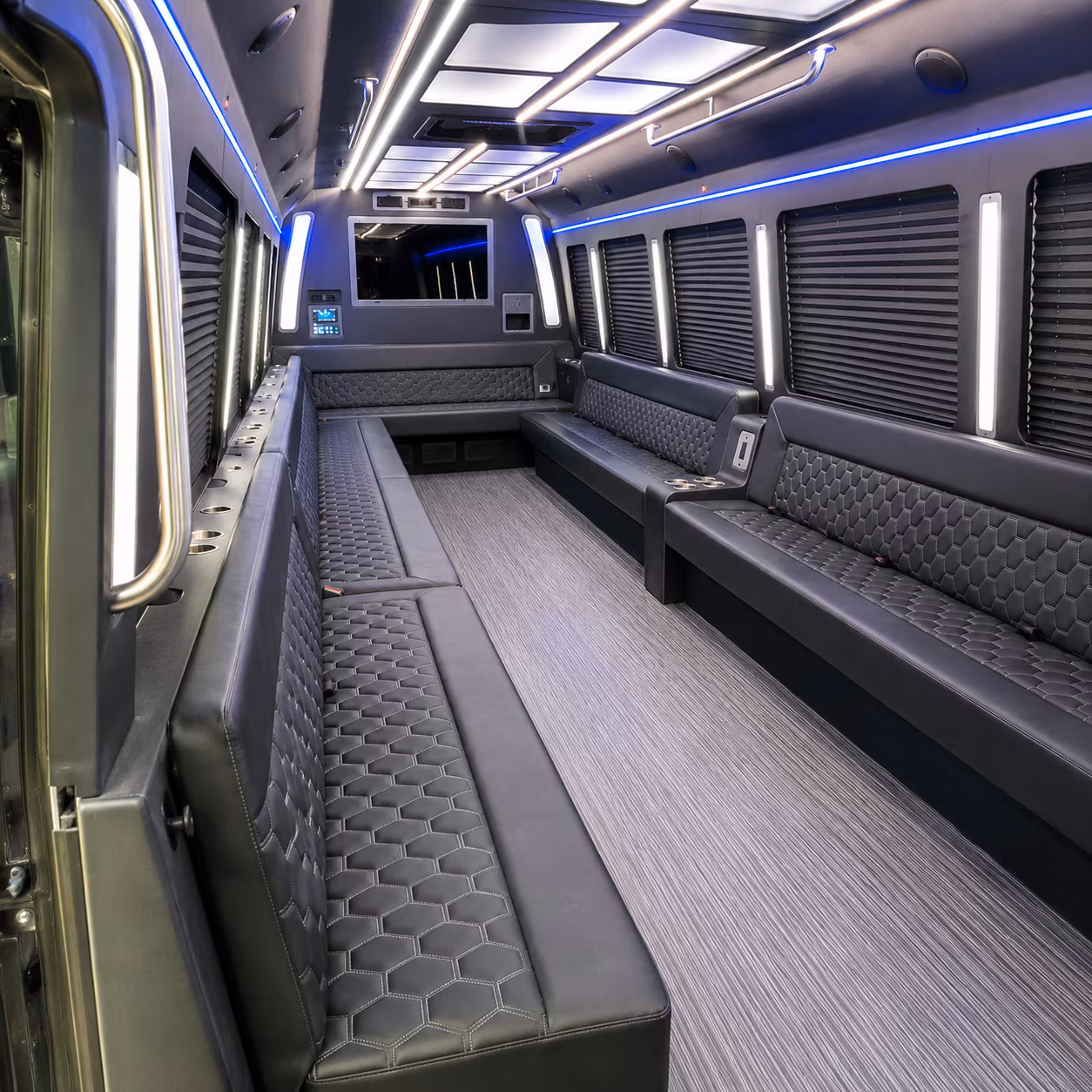 raleigh 40 passenger party bus interior